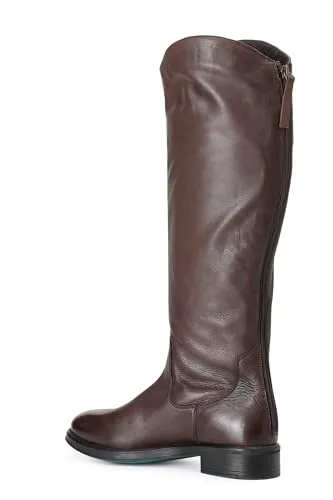 CafèNoir stivale donna pelle marrone con cerniera