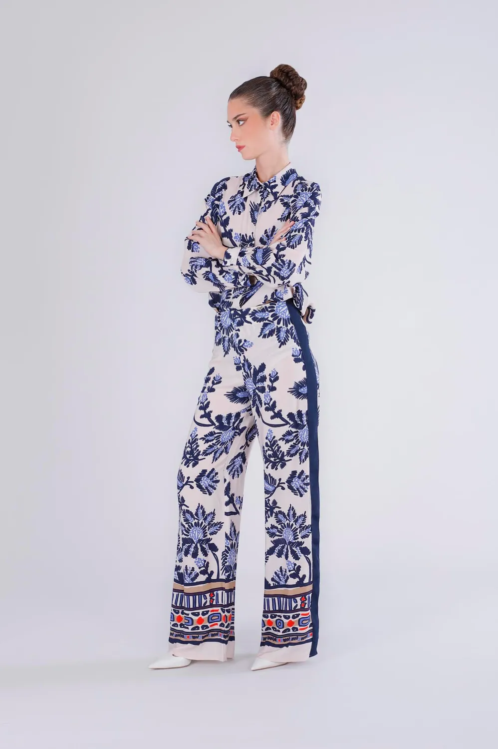 CafèNoir Pantaloni Palazzo Donna Fiore Multiblu