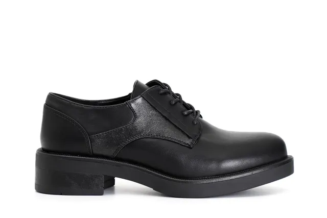 CafèNoir derby donna nero similpelle allacciate