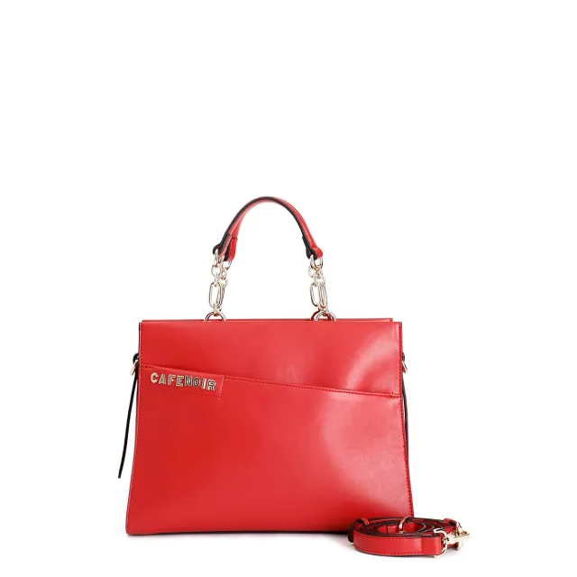 CafèNoir Tote Asimmetrica Lettering Borsa Rossa