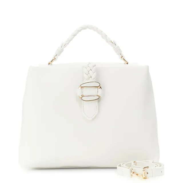 CafèNoir Borsa Mano Intrecciata Tracolla Bianca