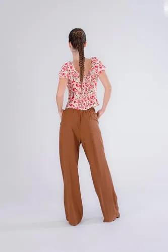 CafèNoir Palazzo Mistolino pantaloni donna tabacco