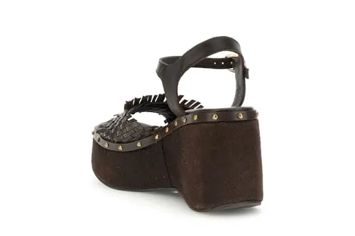 CafèNoir Gilda Sandali con Zeppa in Pelle 38 EU Intreccio