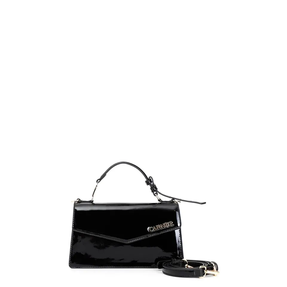 CafèNoir minibag donna vernice nera tracolla strass