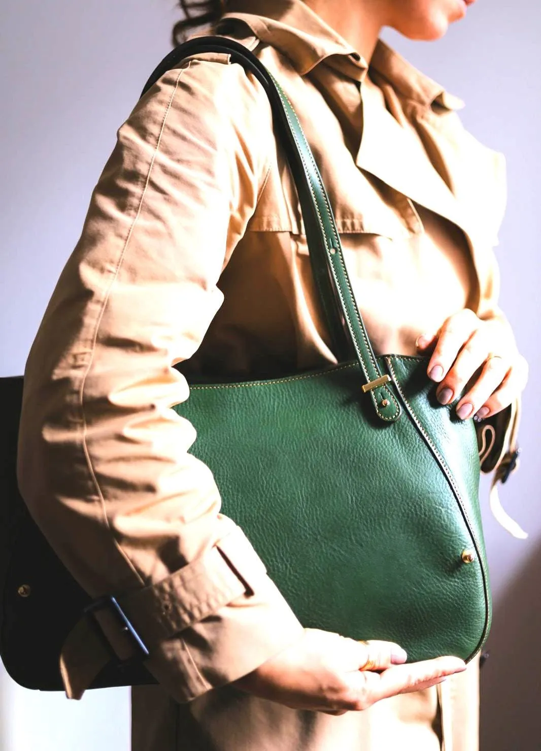 Aigin Milano Leather Everyday Bag borsa spalla blu pelle