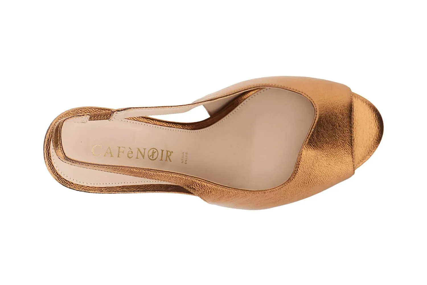 CafèNoir Slingback Pelle Laminata Bronzo 8,5 cm