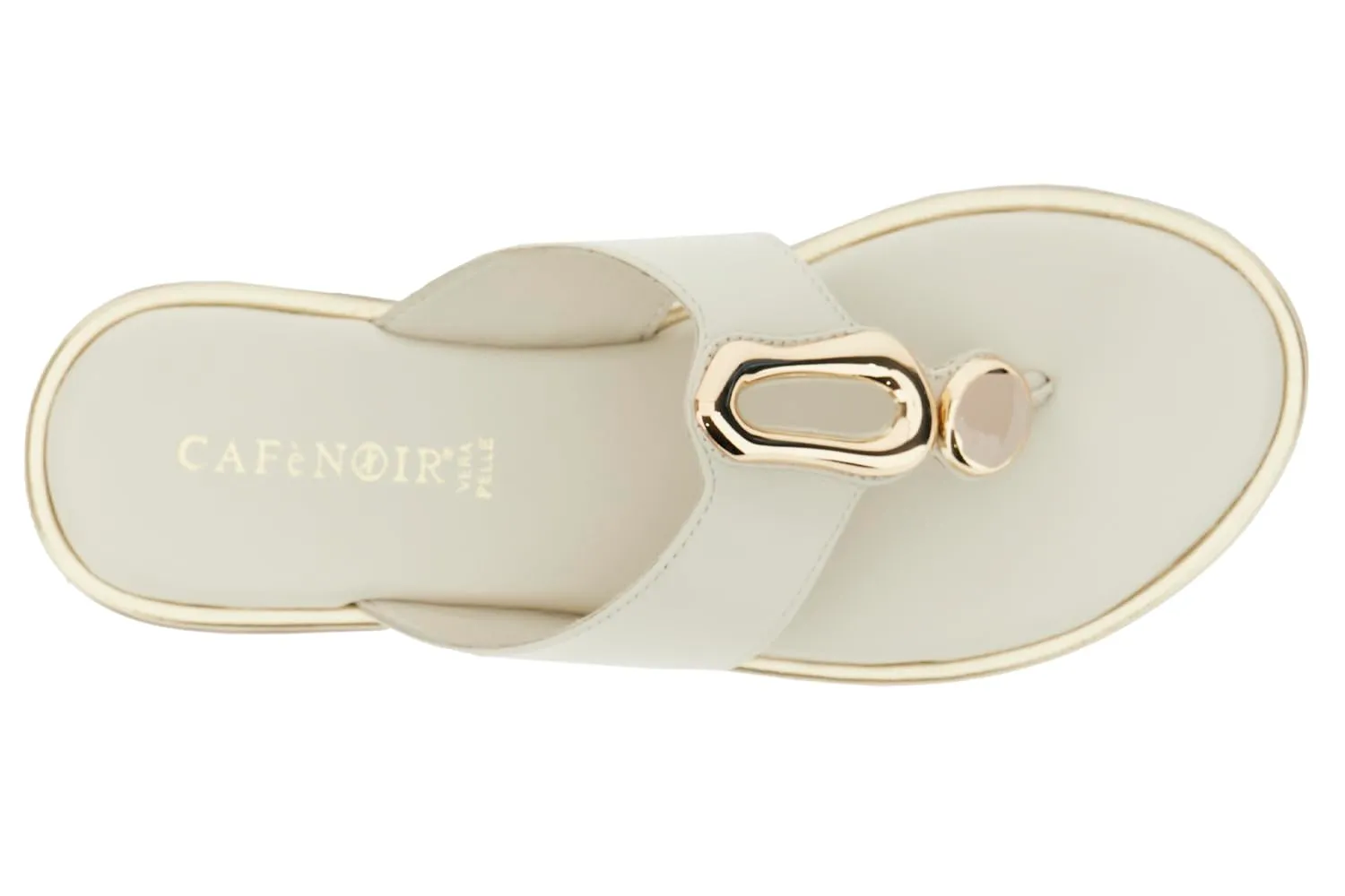 CafèNoir Infradito Pelle Osso 39 con Accessorio Piatti