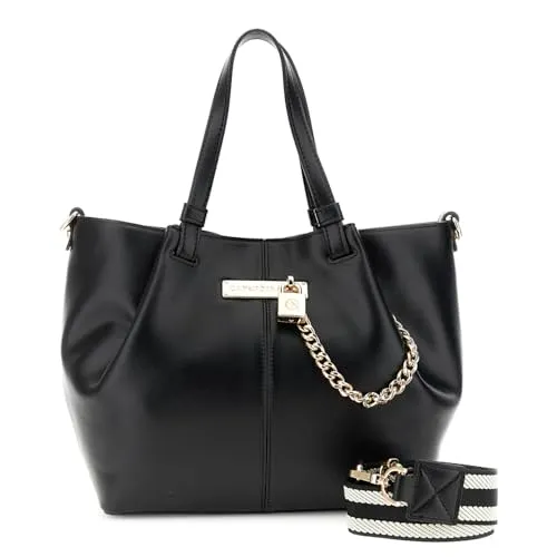 CafèNoir Shopping bag donna nera lucchetto catena