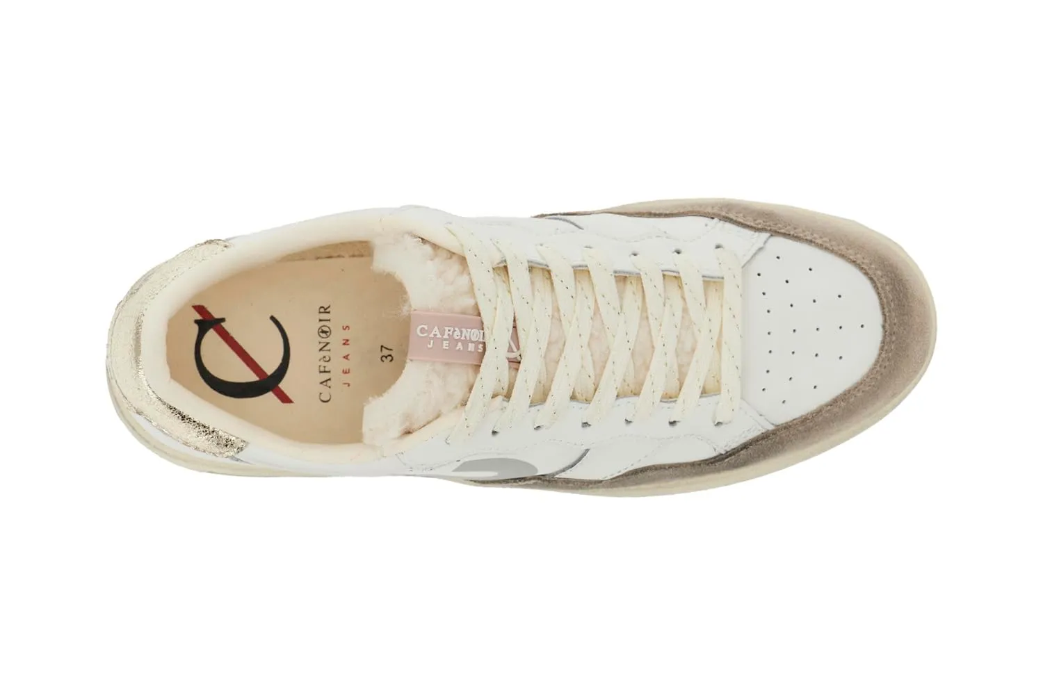 CafèNoir Sneakers pelle bianco beige 39