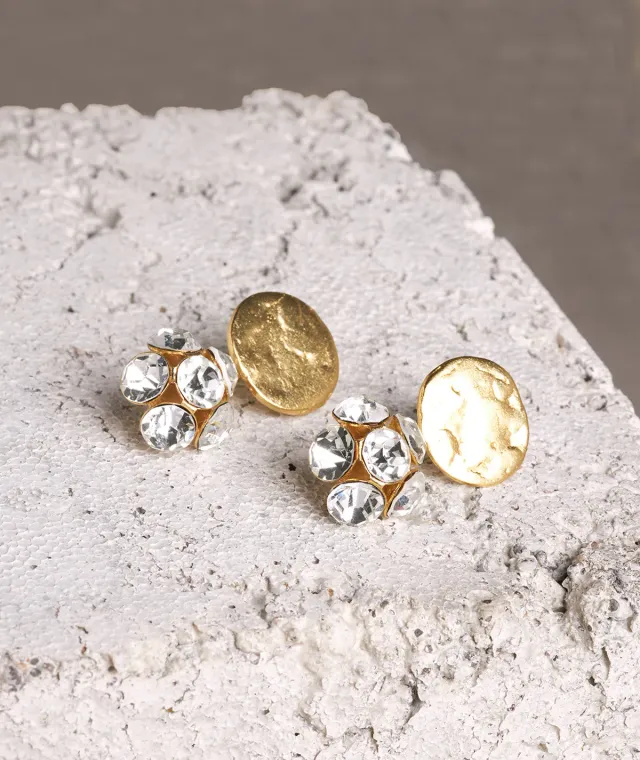 Figus Miami Cristal Flower Gold orecchini cristalli