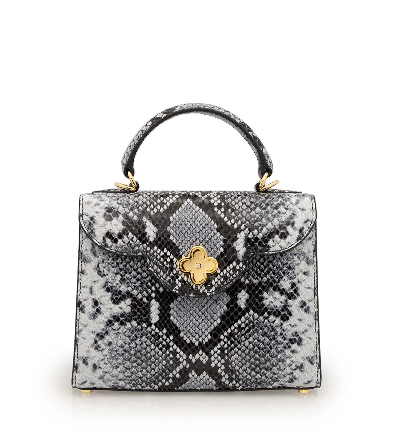 Cardinal Milano First Lady Small borsa vitello pitone grigio