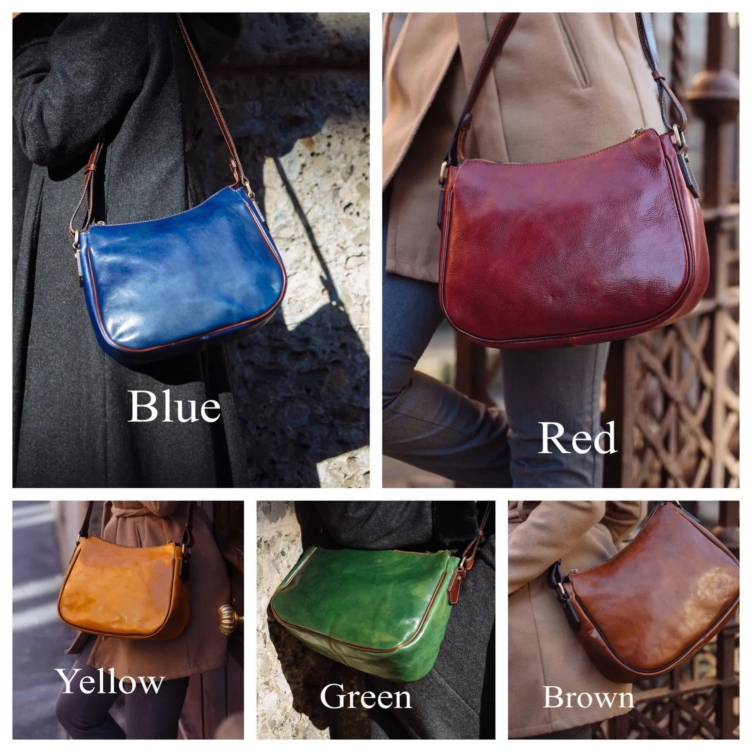 Aigin Milano Messenger borsa tracolla verde concia vegetale