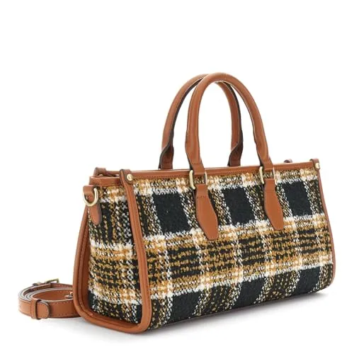 CafèNoir Quadri Placca Logo minibag cuoio con tracolla