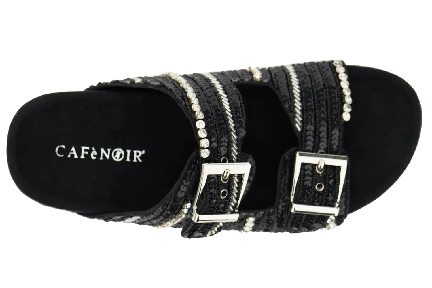 CafèNoir Ciabatta Donna Nero Doppia Fibbia Strass 39