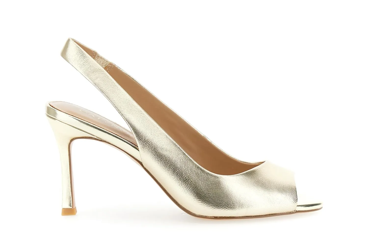CafèNoir Sandalo slingback pelle laminata 38 platino