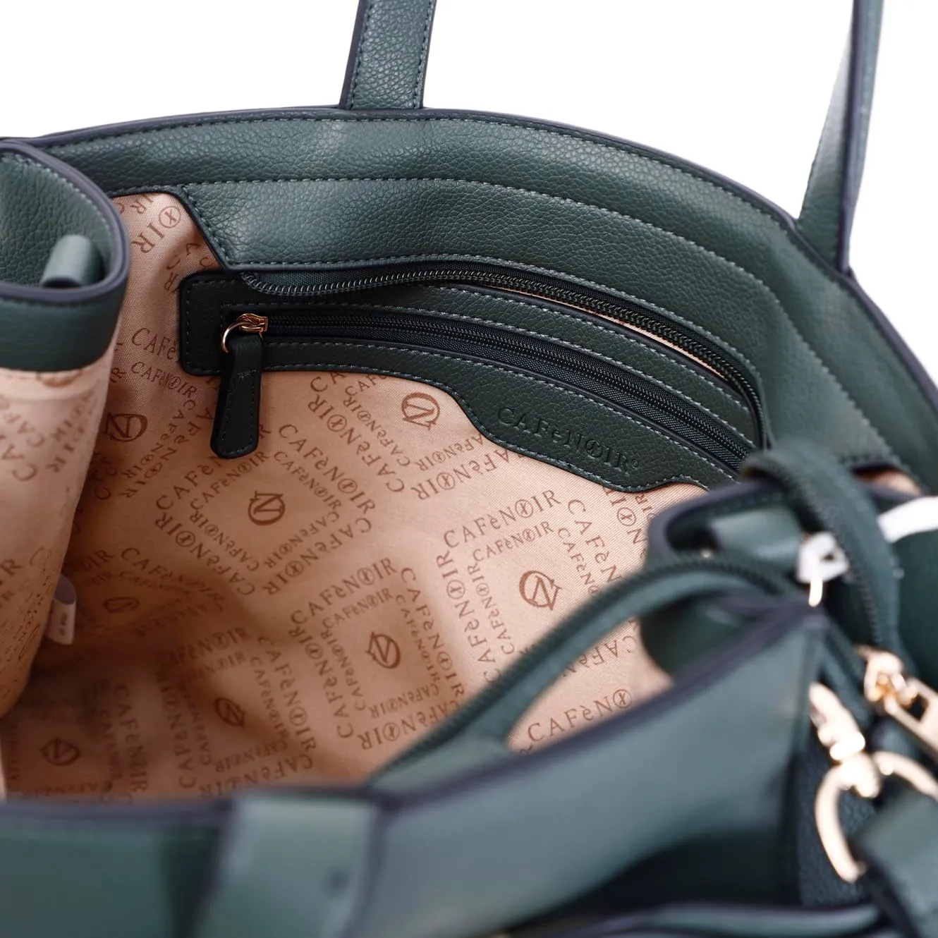 CafèNoir Tote Donna Verde Effetto Bottalato Tracolla