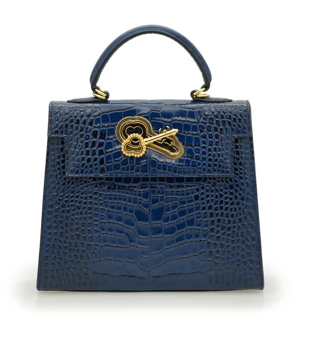 Cardinal Milano Lady Cardinal Blue Night borsa pelle stampa cocco blu