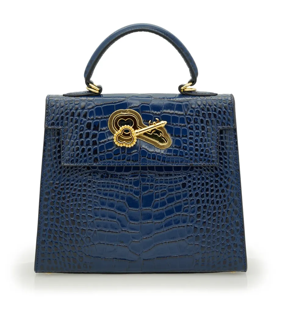 Cardinal Milano Lady Cardinal Blue Night borsa pelle stampa cocco blu