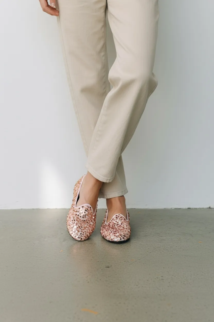 Figus Sleeper Paillettes Rosa Ballerine in Tessuto