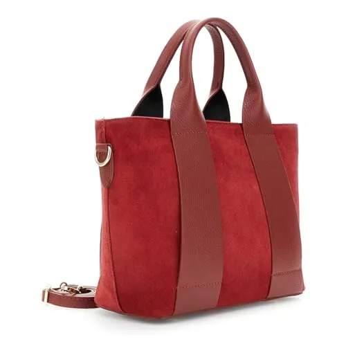 CafèNoir Borsa Camoscio Rosso Pelle Martellata