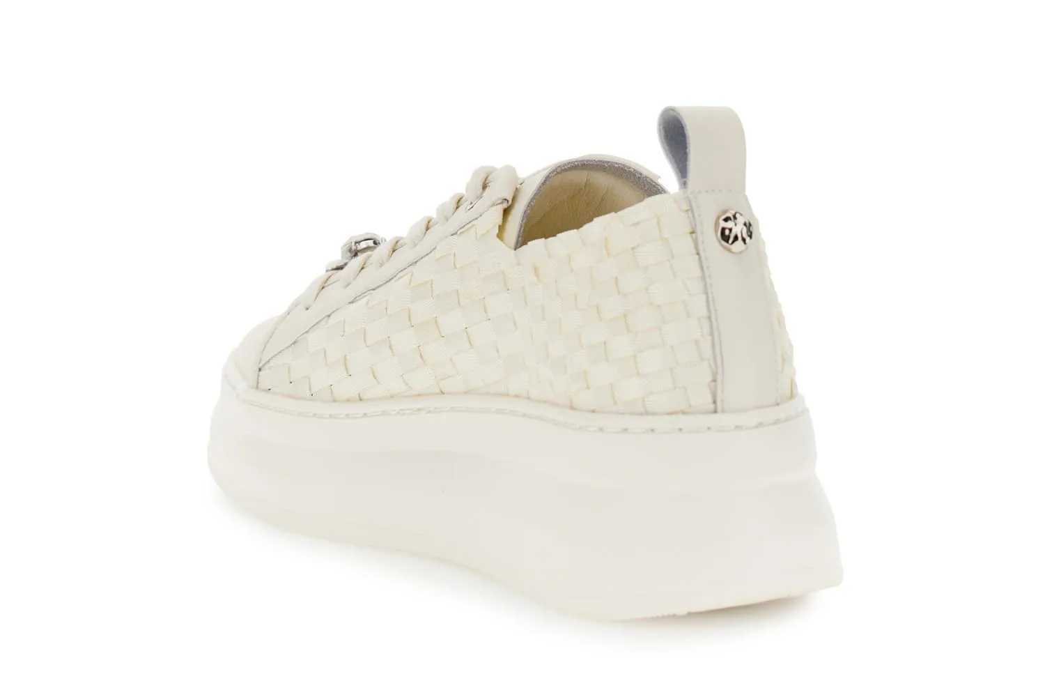 CafèNoir Sneakers Donna Pelle Intrecciata Off White