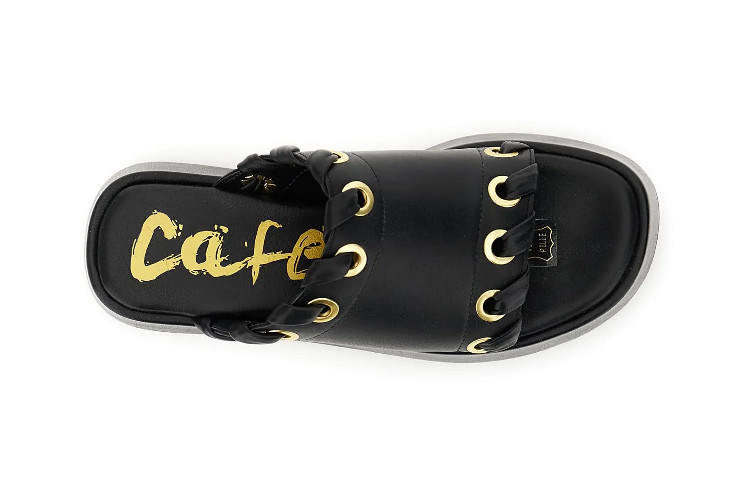 CafèNoir Ciabatta Nappa Occhielli Sandali Nero 38 EU