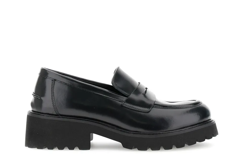 CafèNoir Mocassini Pelle Abrasivata Donna suola chunky