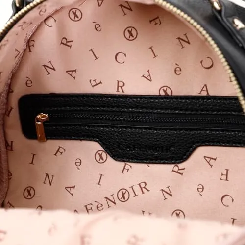 CafèNoir Zaino Donna Nero con Lettere Similpelle