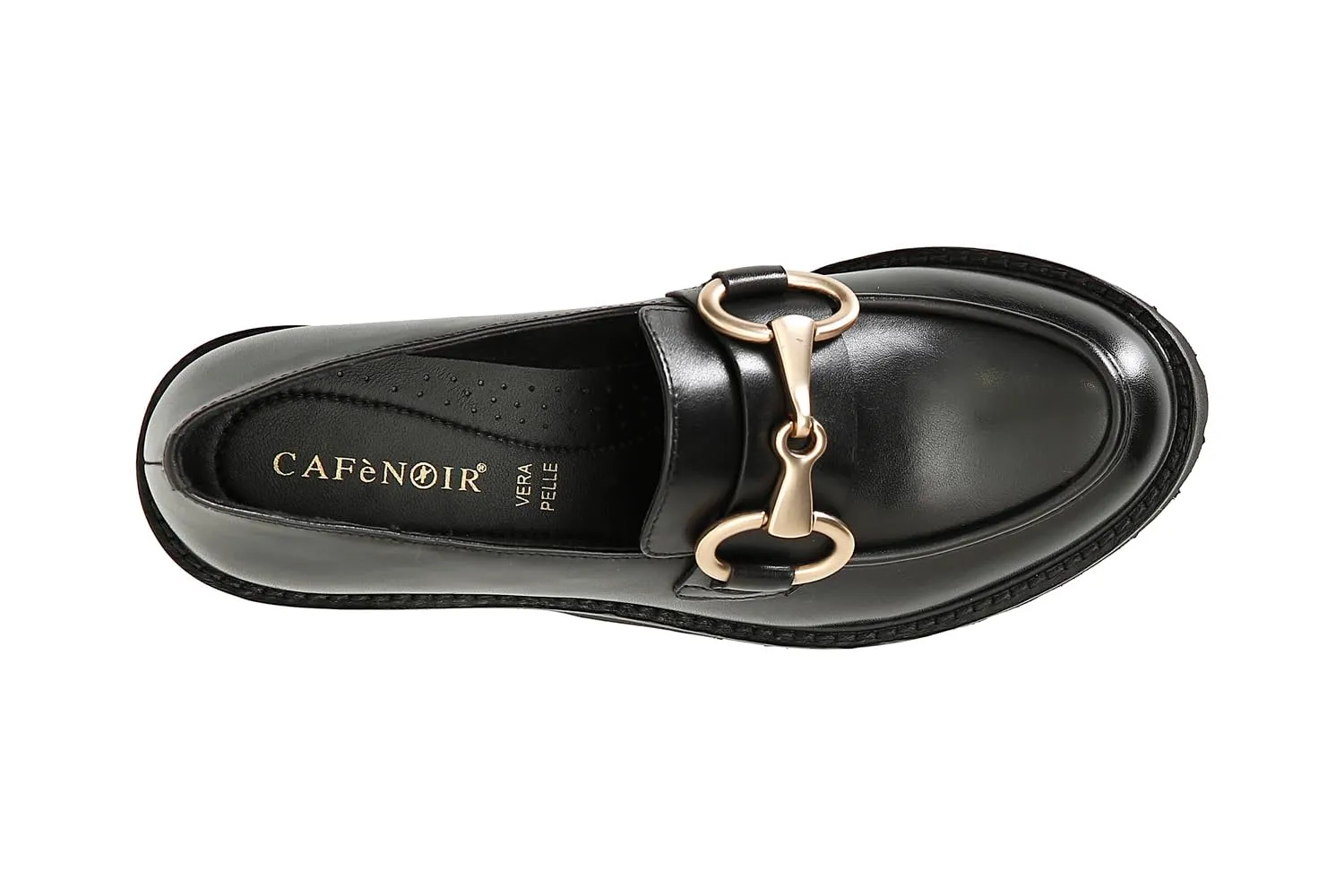 CafèNoir Mocassino Donna Pelle Nero con Morsetto