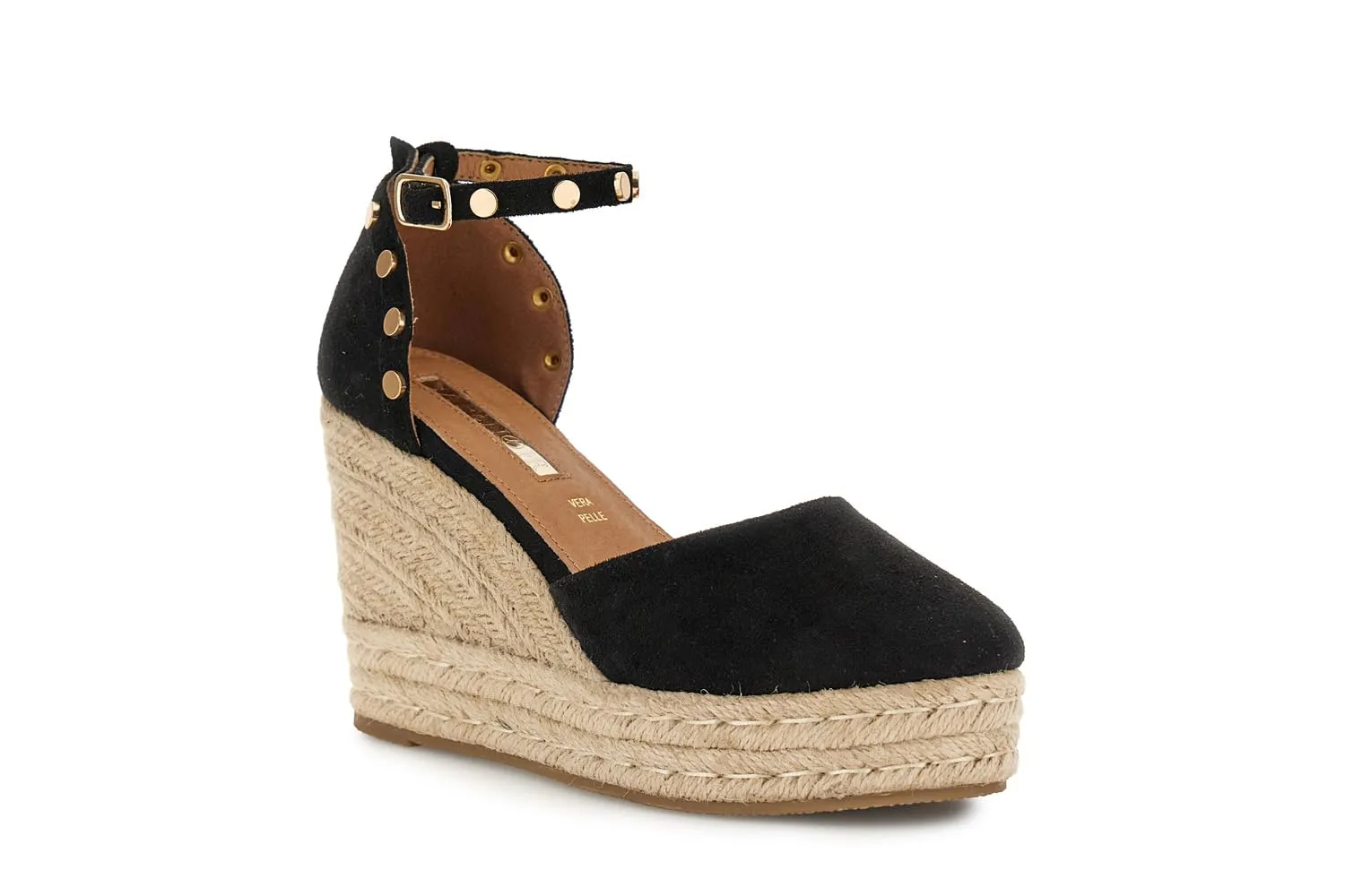 CafèNoir Décolleté Microfibra Donna Nero Borchie