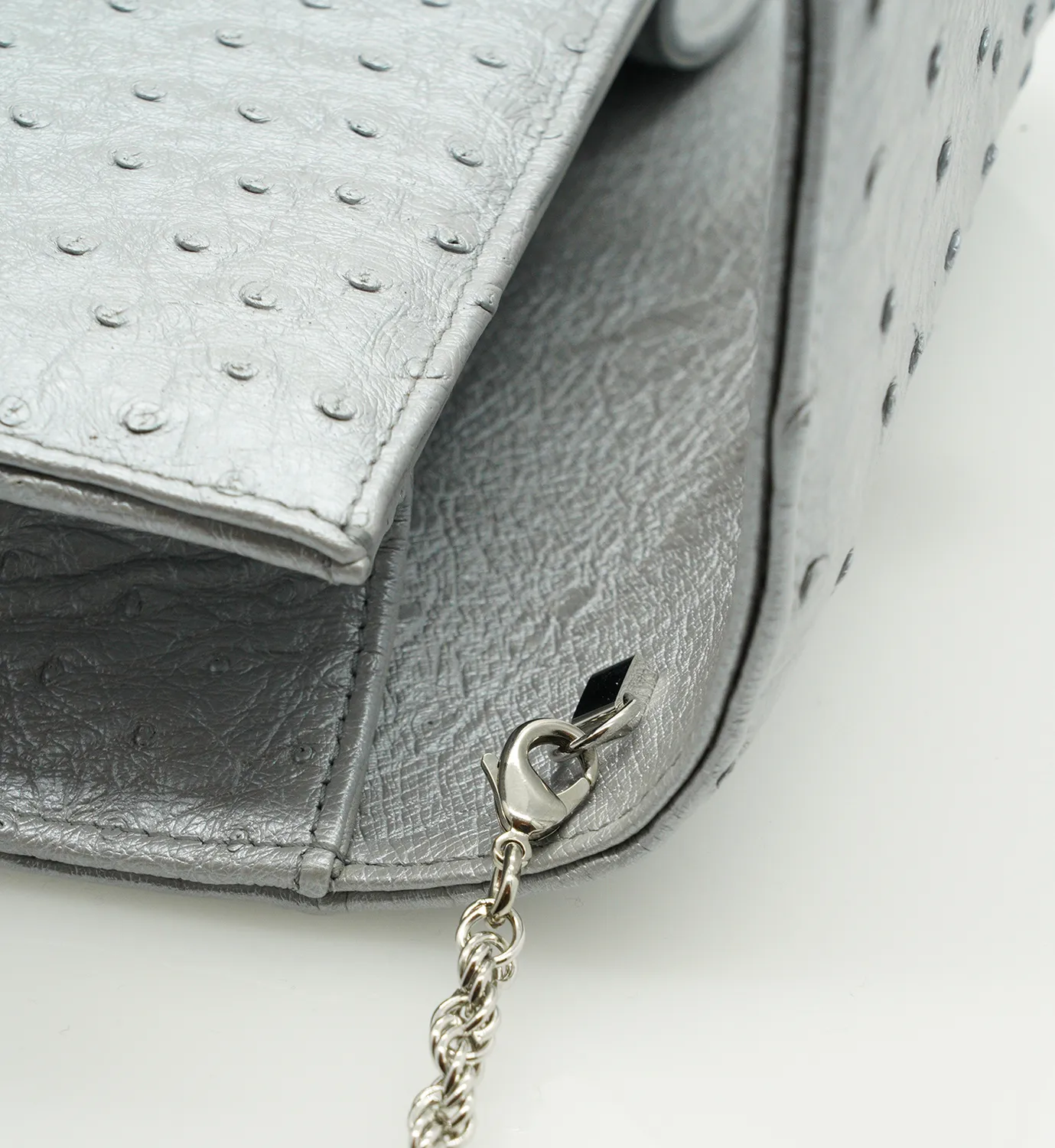 Cardinal Milano Lisa pochette argento struzzo tracolla