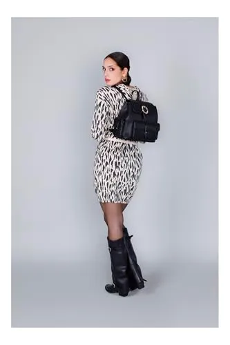 CafèNoir zaino donna grana pattina fibbia nero