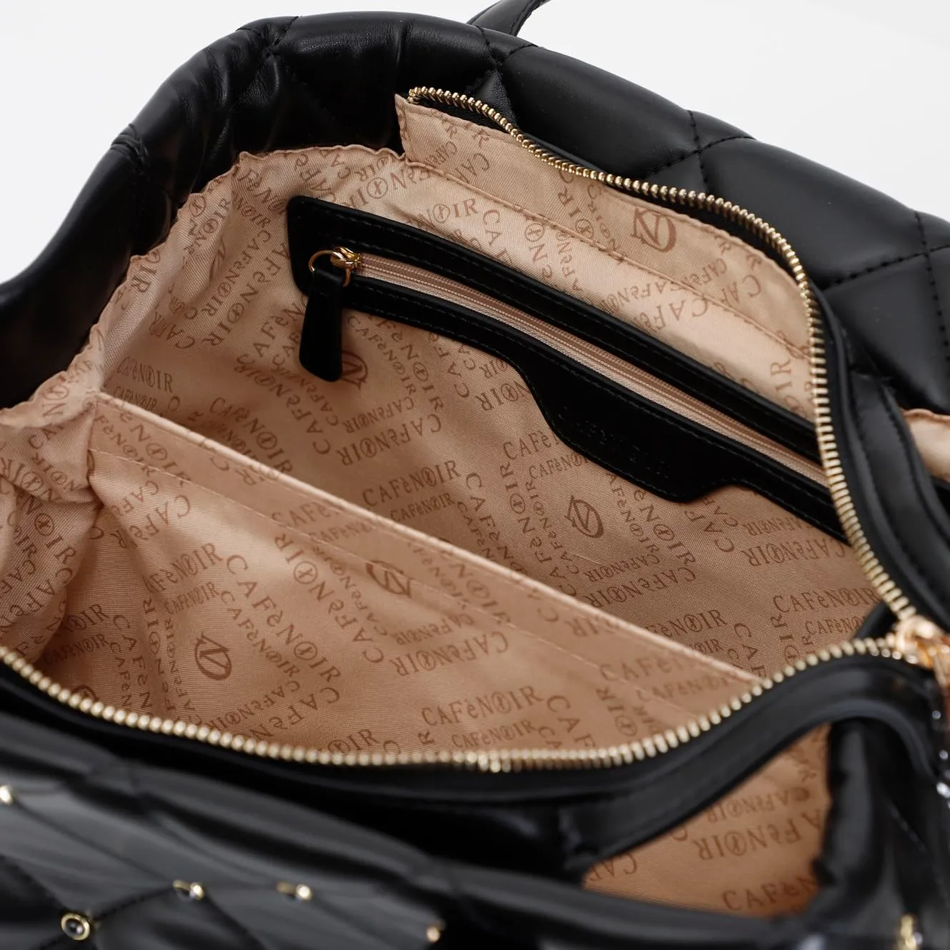 CafèNoir Tote Trapuntata Nera Rombi Rivetti