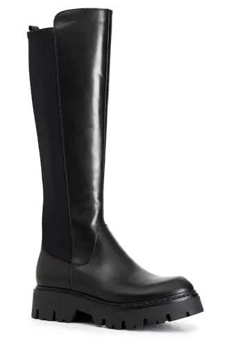 CafèNoir stivale donna pelle e lycra nero elasticizzato