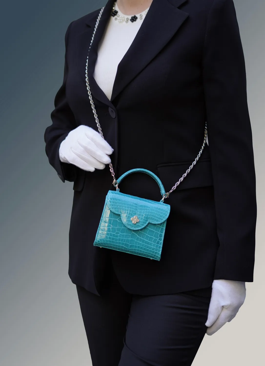 Cardinal Milano First Lady Micro borsa alligatore 13 cm