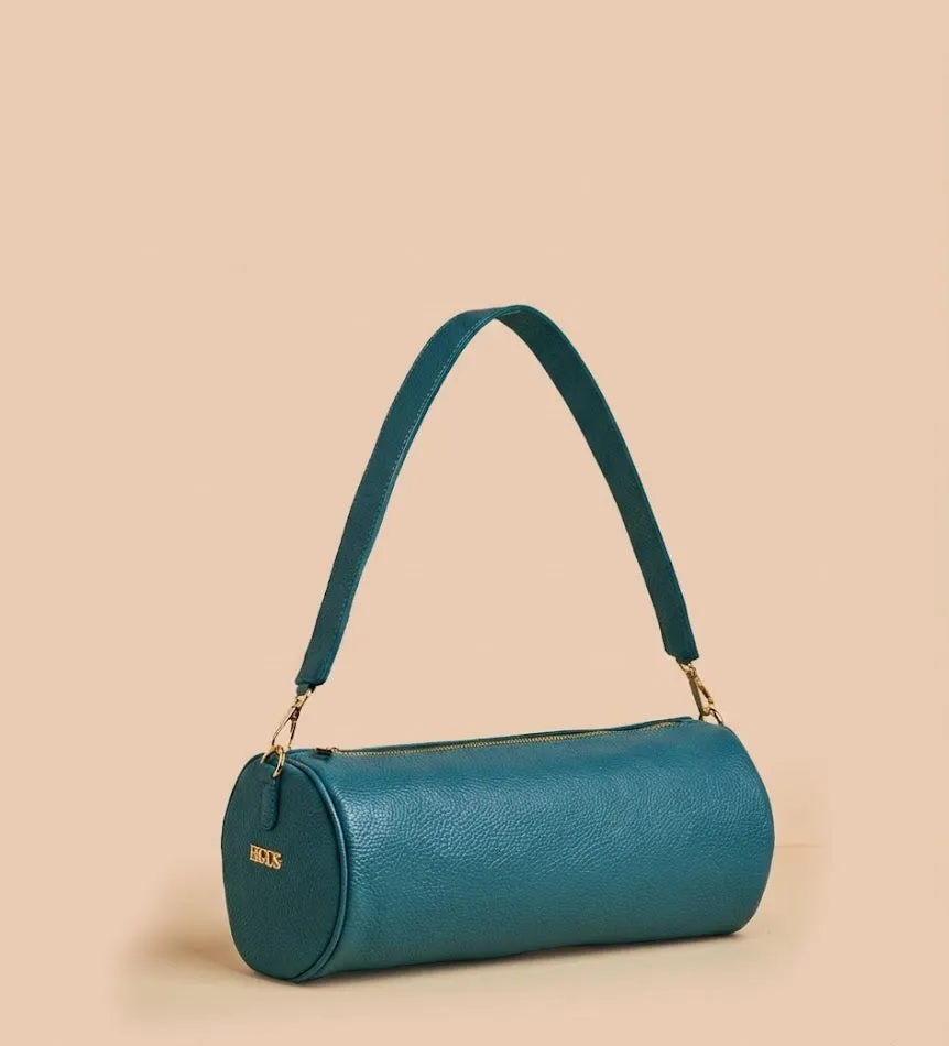 Figus Cilindro borsa pelle martellata arancione tracolla