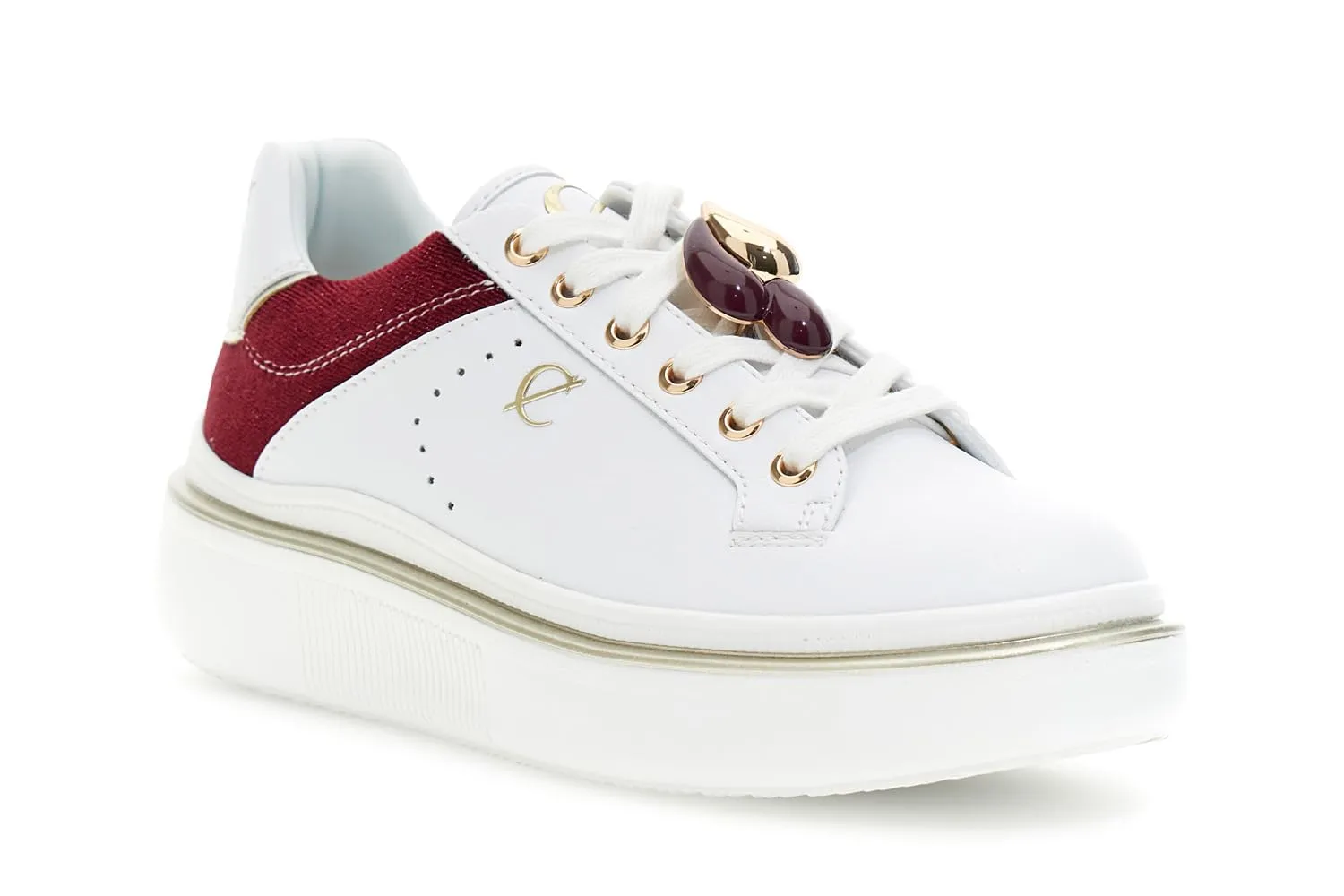 CafèNoir Sneaker Pelle Velluto Scarpe Donna 39 Bianco Bordeaux