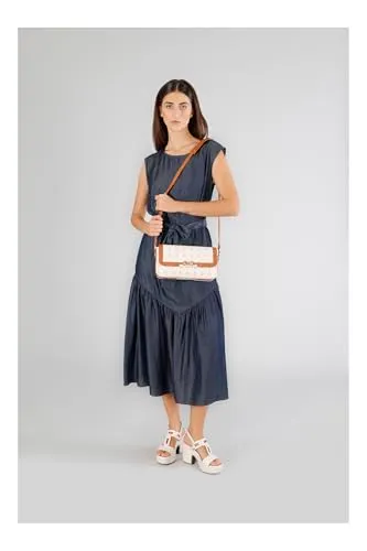 CafèNoir Borsa a Spalla Monogram Cuoio con Pattina