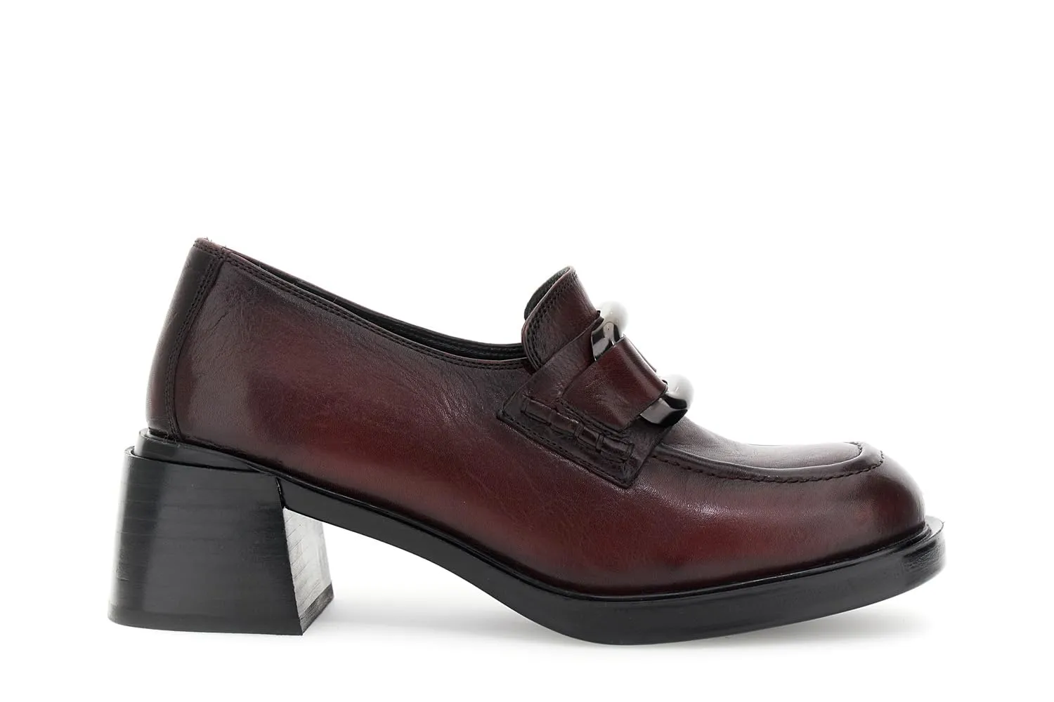 CafèNoir Mocassini Pelle Morsetto Donna Bordeaux 39 tacco 6 cm