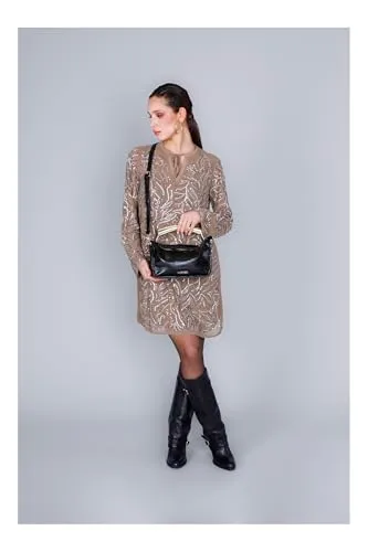 CafèNoir Naplak Mini Bag Pochette Nera Metallo