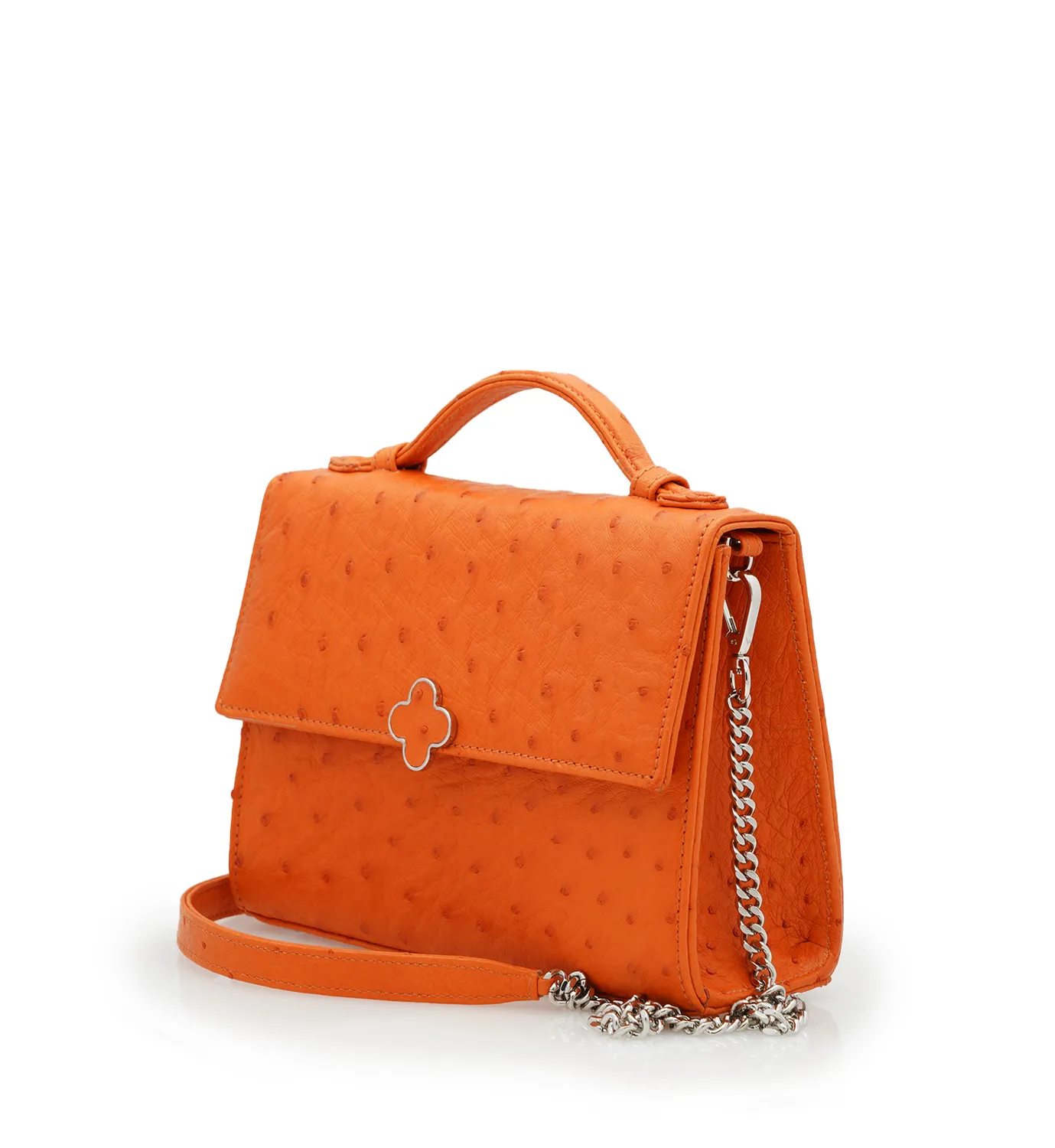 Cardinal Milano Miss Cardinal borsa spalla struzzo arancio