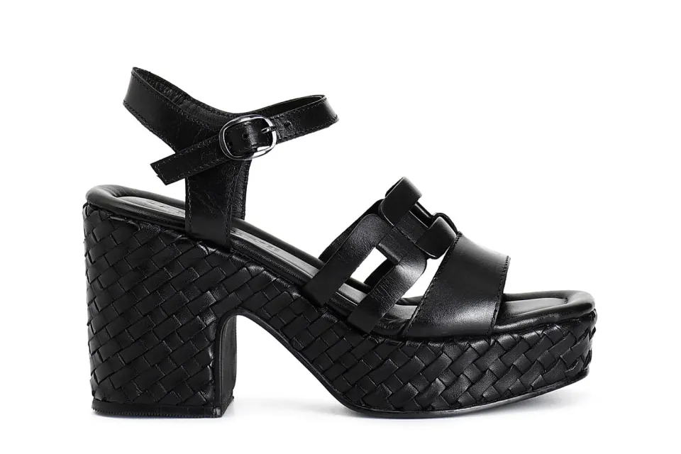 CafèNoir Gilda sandali donna pelle zeppa 8 cm