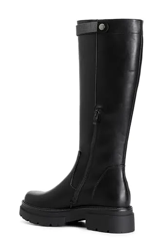CafèNoir Stivale Donna Nero Similpelle Strass Pelle