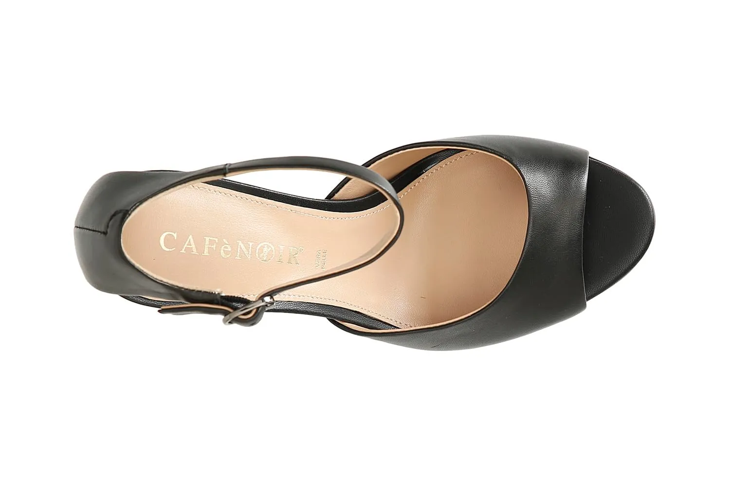 CafèNoir Sandalo Donna Pelle 38 EU Laccio Caviglia Tacco 8,5 cm