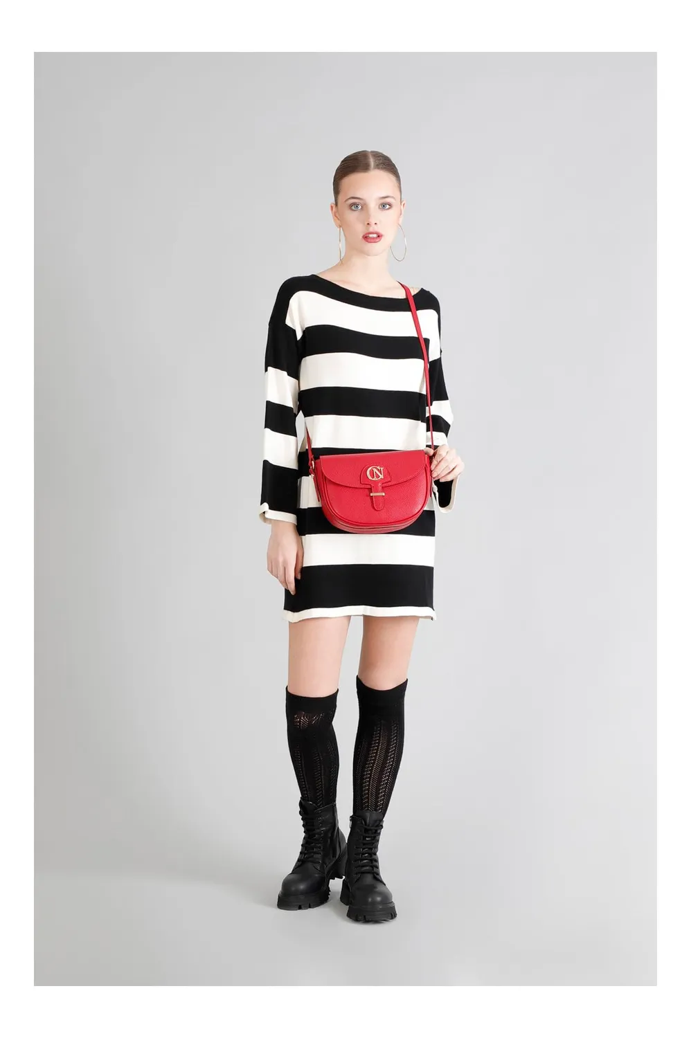 CafèNoir Borsa a Spalla Pelle Pattina Vino Donna