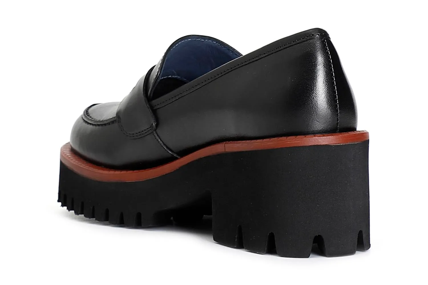 CafèNoir Mocassino Donna Pelle Nero Rosso Suola Carrarmato