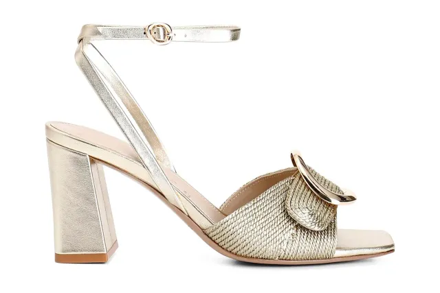 CafèNoir sandali schiava donna ricamo oro 8,5 cm