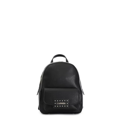 CafèNoir Zaino Nero Effetto Suede con Pattina