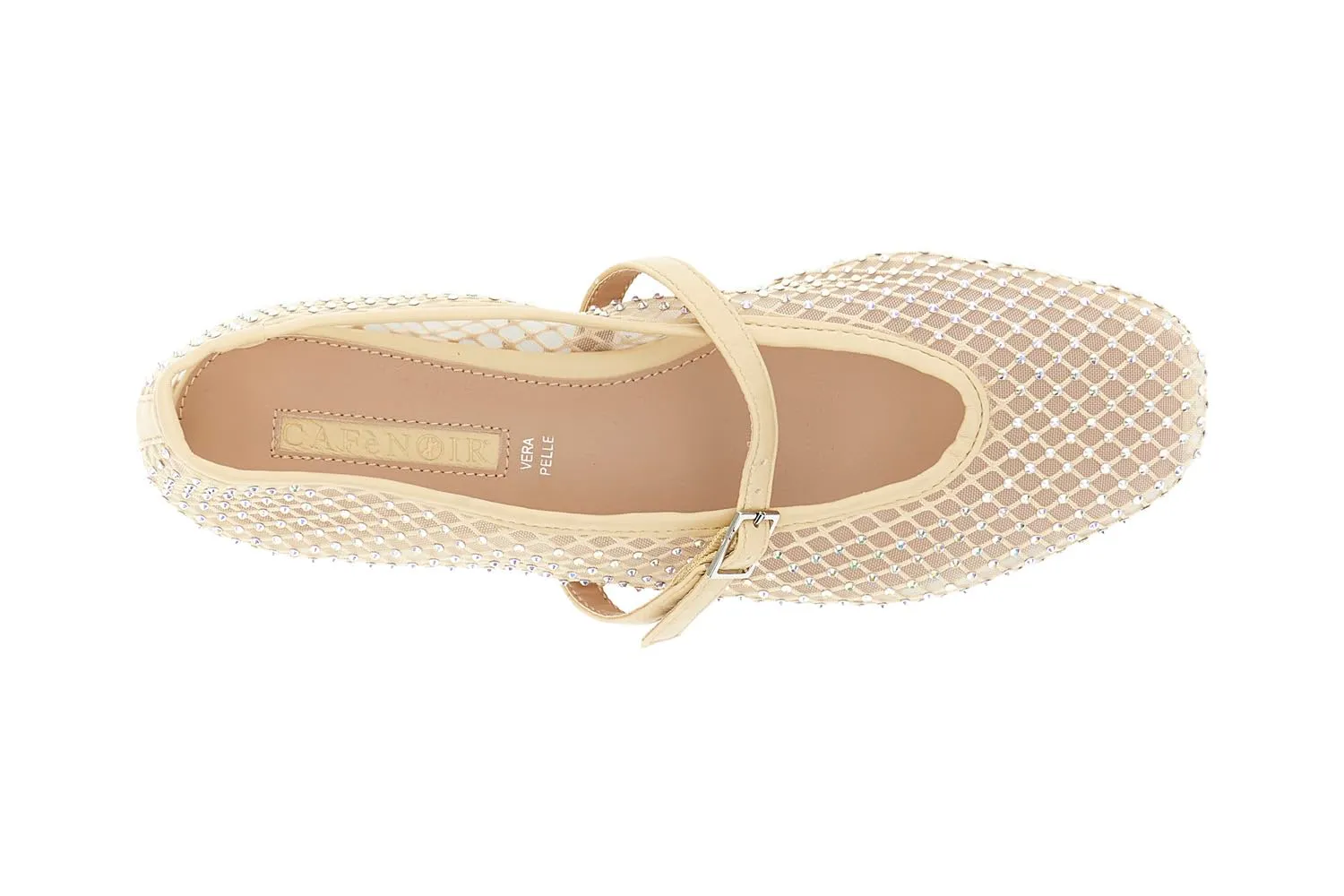 CafèNoir Ballerine Rete Strass Punta Affusolata