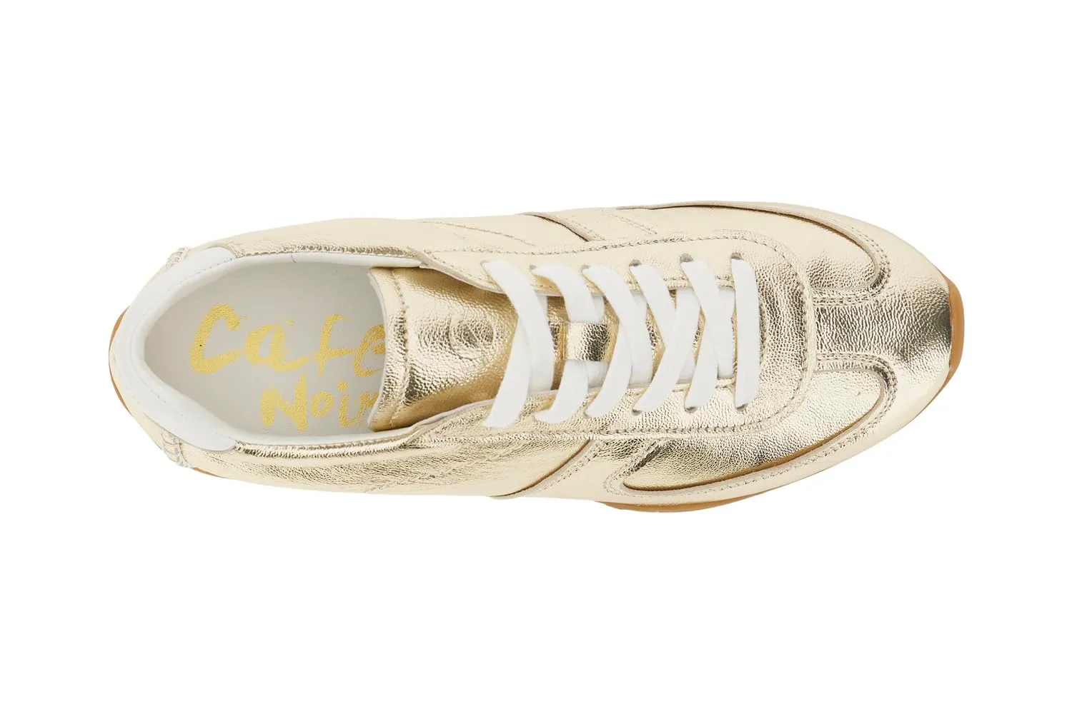 CafèNoir Running Pelle Laminata Sneakers Argento con Lacci